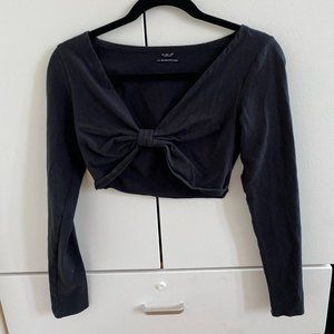 Bow Long Sleeve Crop Top